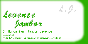 levente jambor business card