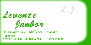 levente jambor business card